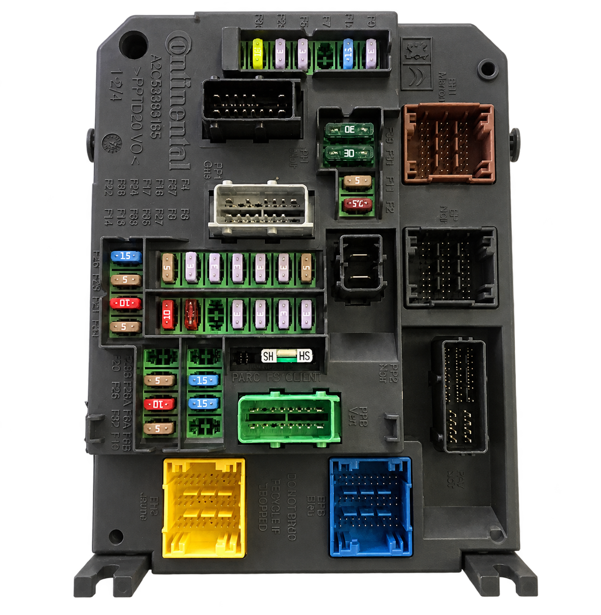 Citroen / DS / Peugeot Continental BSI Q03 / Q04 module-family reference photograph