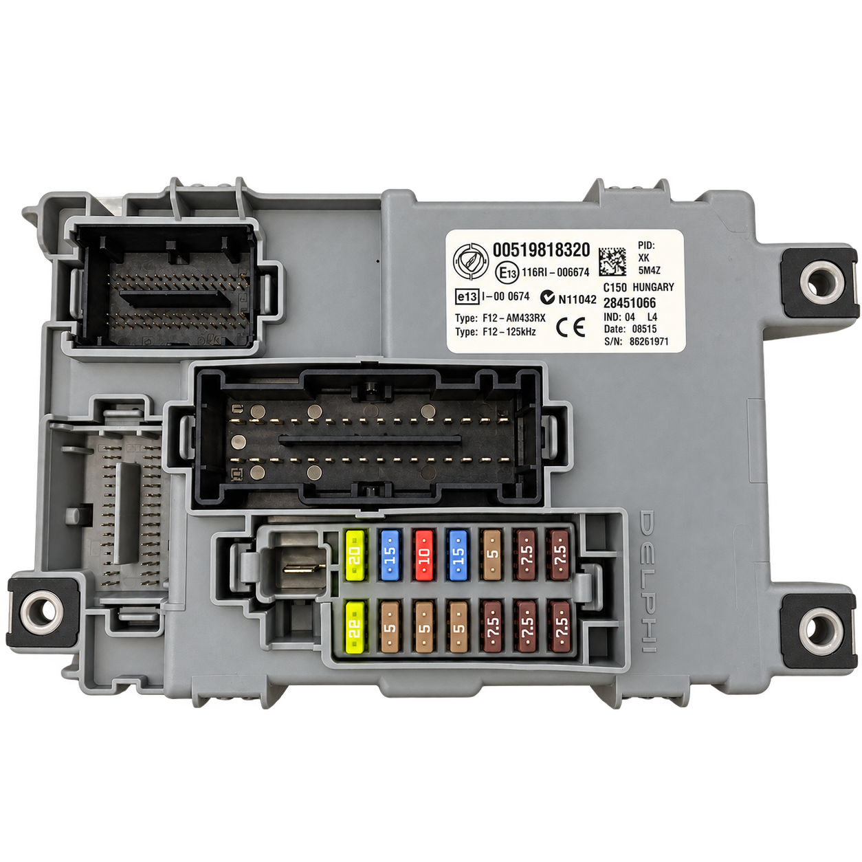 Abarth / Alfa Romeo / Fiat / Iveco Delphi BCM module-family reference photograph
